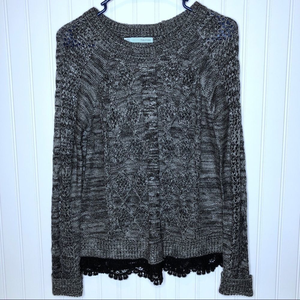 Maurice gray and black knit sweater, XS‎